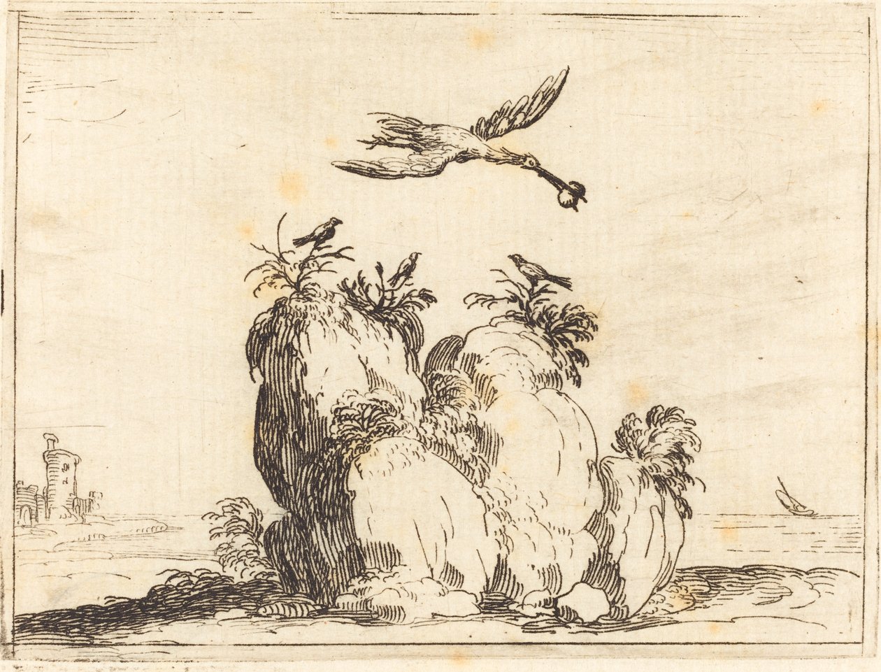 Fliegender Kranich von Jacques Callot