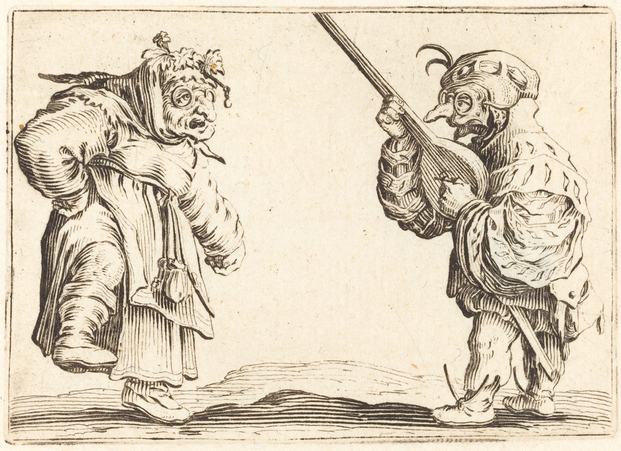 Tänzer mit Laute von Jacques Callot