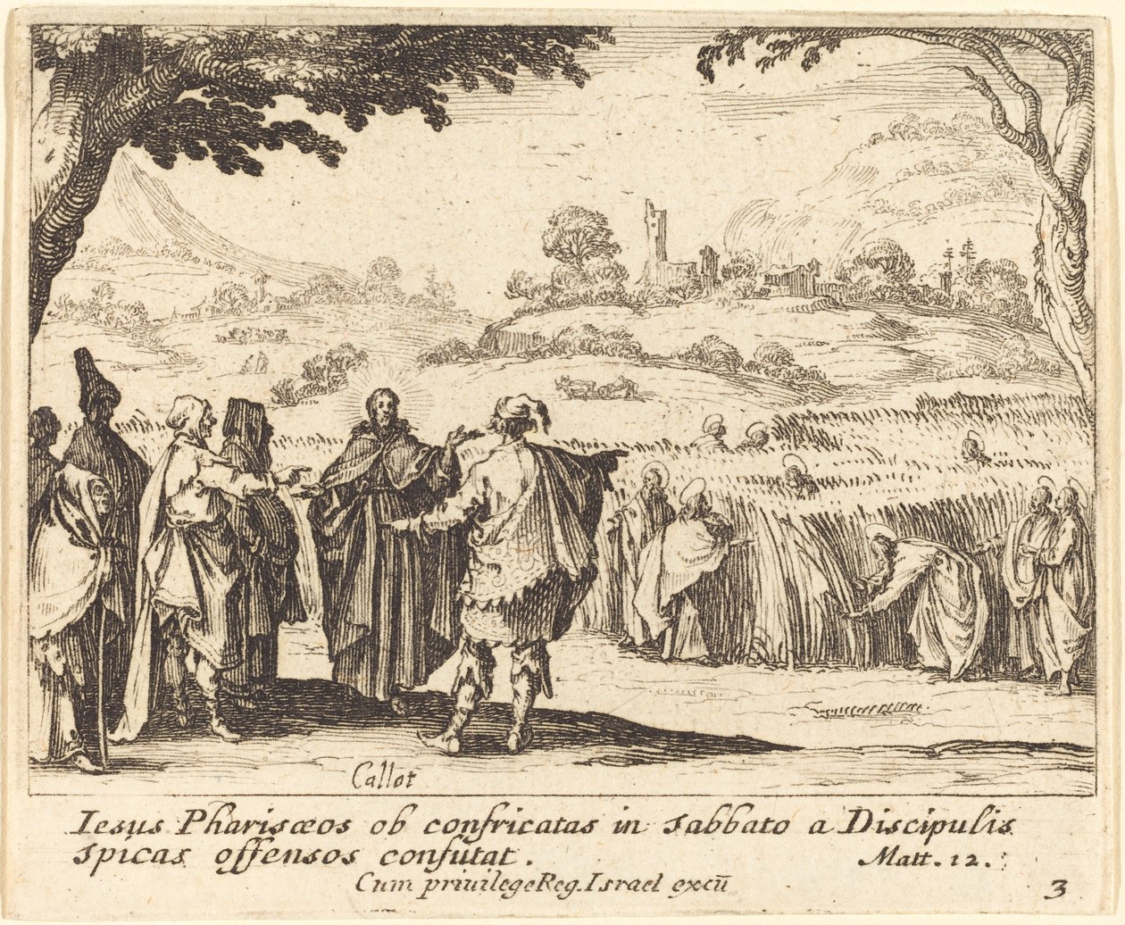 Jesus mit den Pharisäern von Jacques Callot