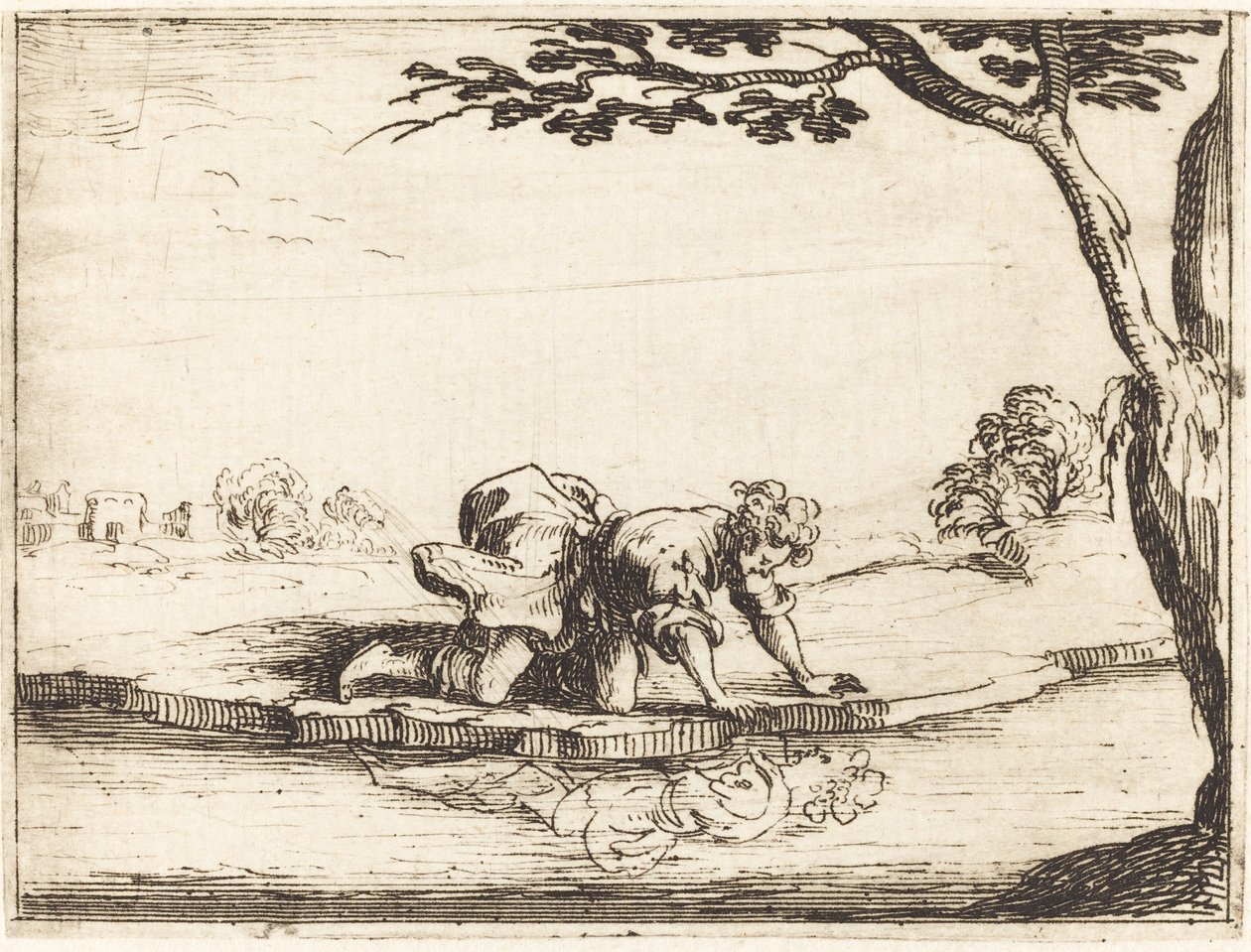 Narziss schaut ins Wasser von Jacques Callot