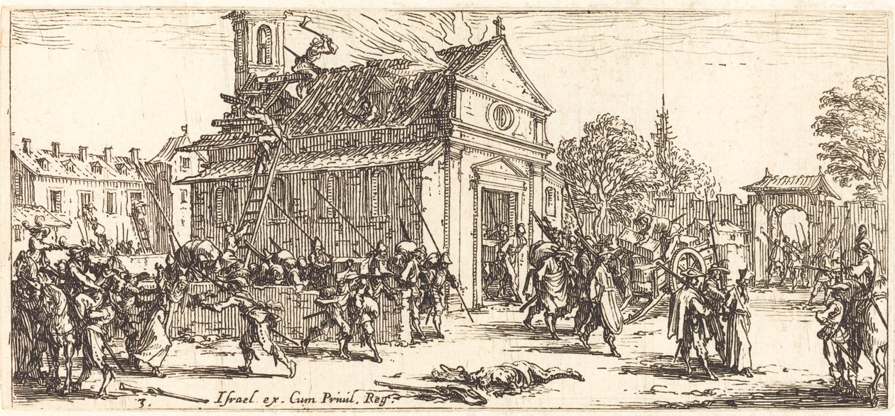 Plünderung eines Klosters, ca. 1633 von Jacques Callot