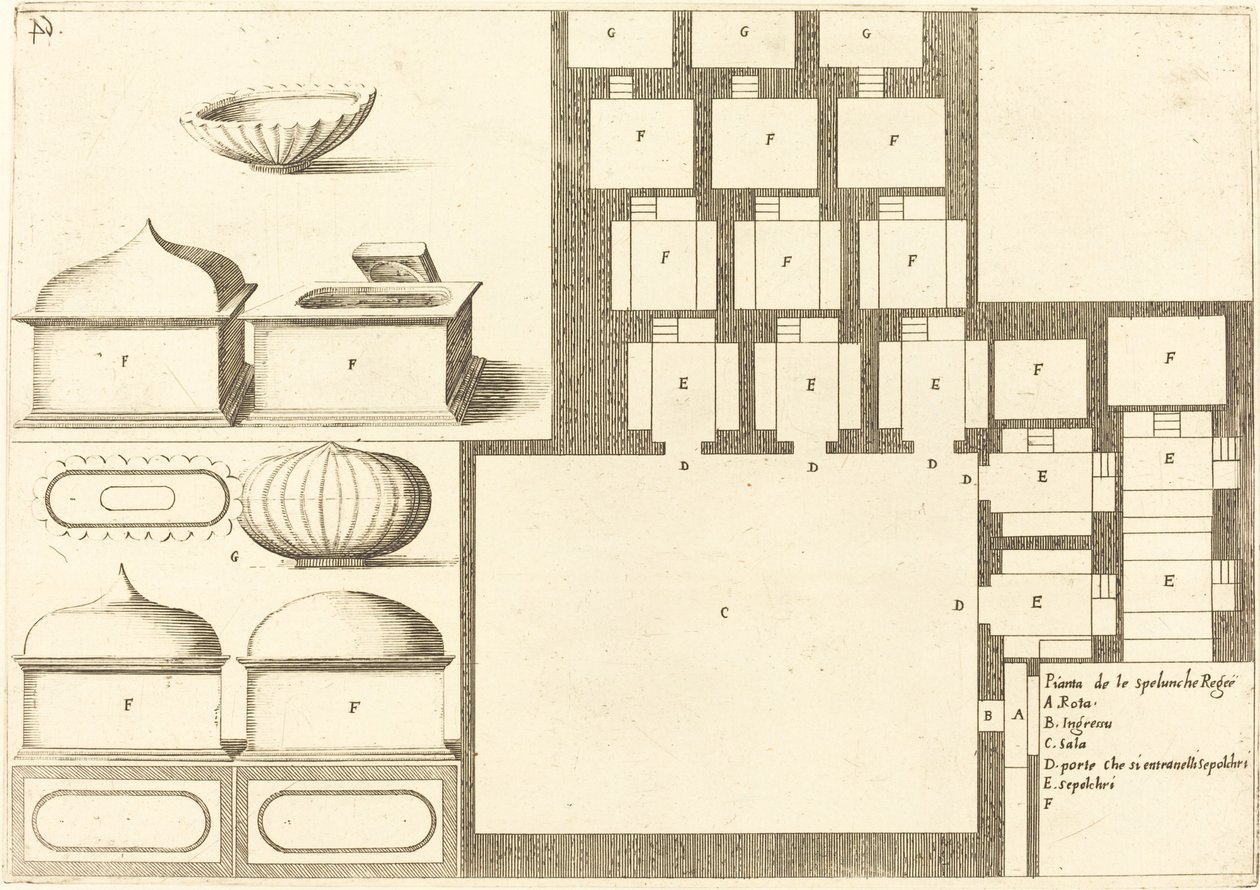 Plan der Spelunche Regee von Jacques Callot