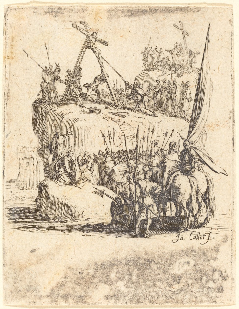 Die Kreuzaufrichtung von Jacques Callot