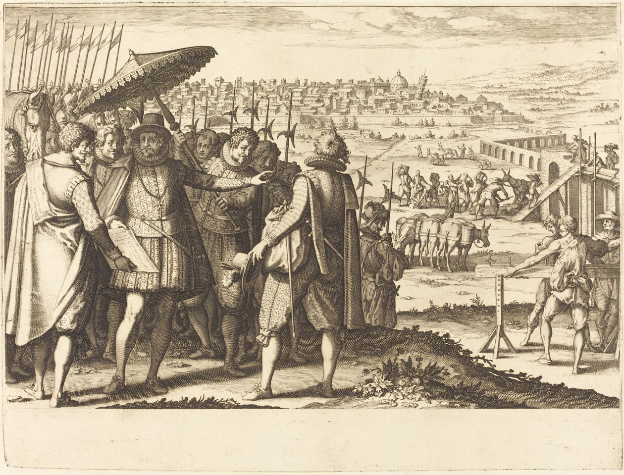 Restaurierung des Aquädukts in Pisa von Jacques Callot