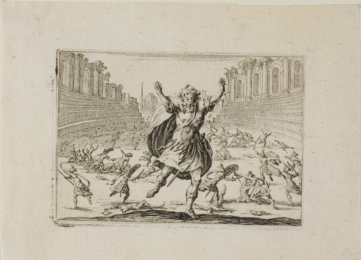 Scharmützel im Zirkus, aus Die Caprices von Jacques Callot