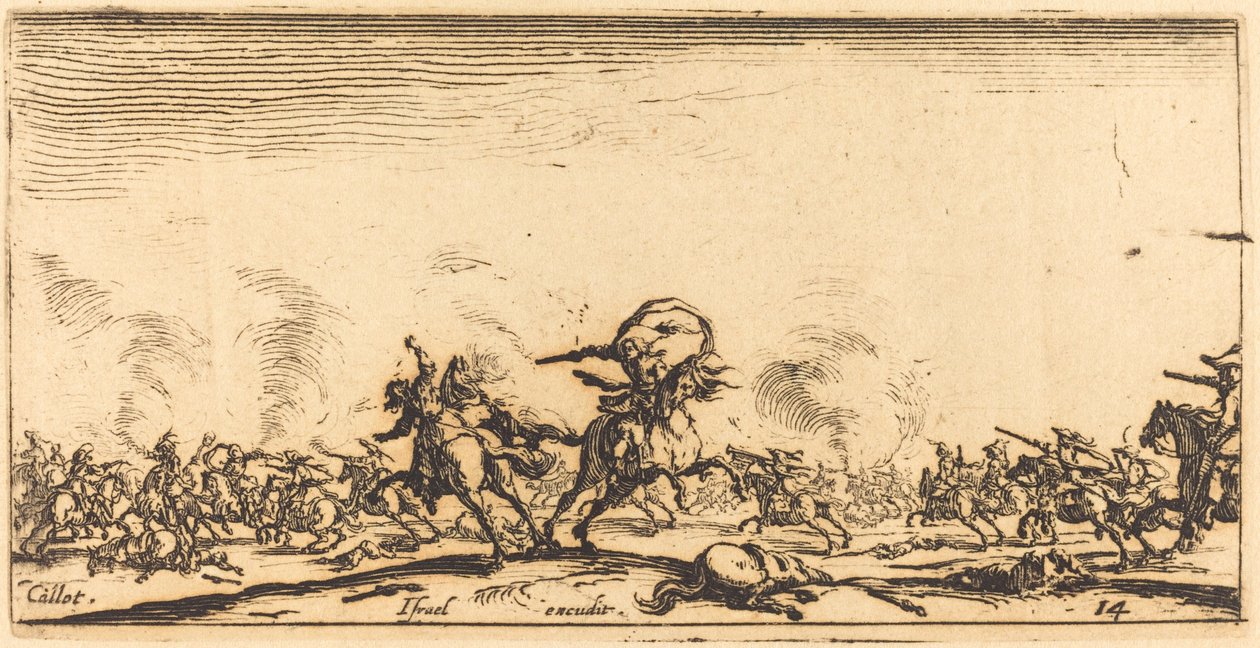 Der Kavalleriekampf mit Pistolen von Jacques Callot