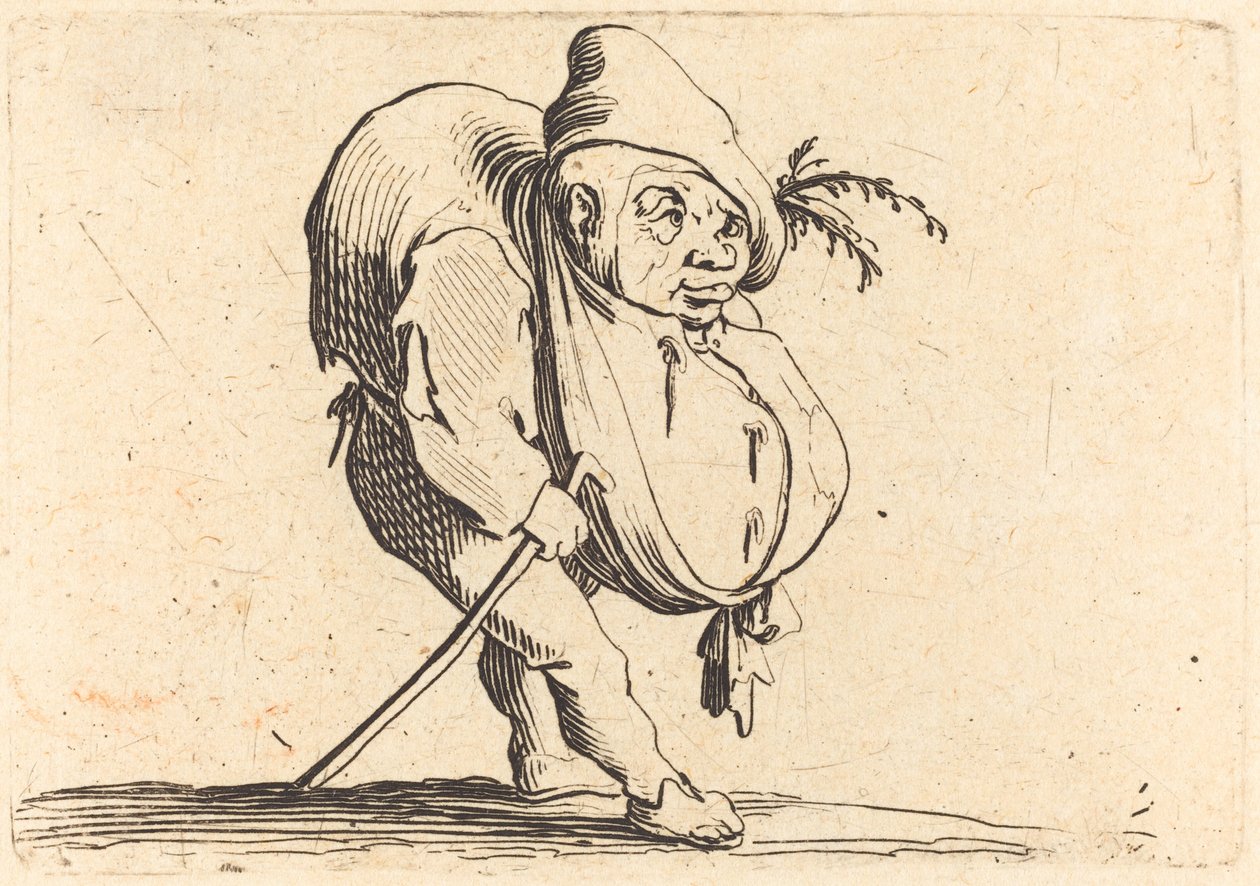 Der Bucklige mit einem Stock von Jacques Callot