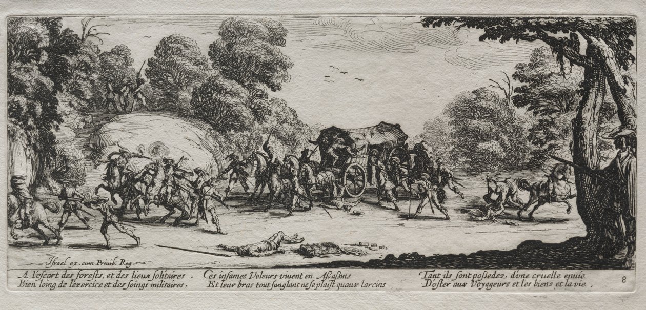 Die großen Leiden des Krieges: Straßenraub von Jacques Callot