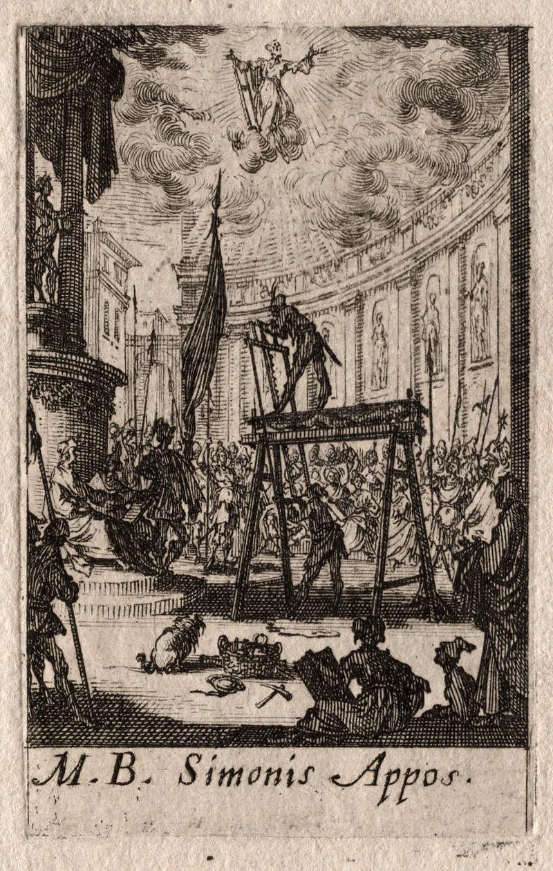 Das Martyrium der Apostel: St. Simon von Jacques Callot