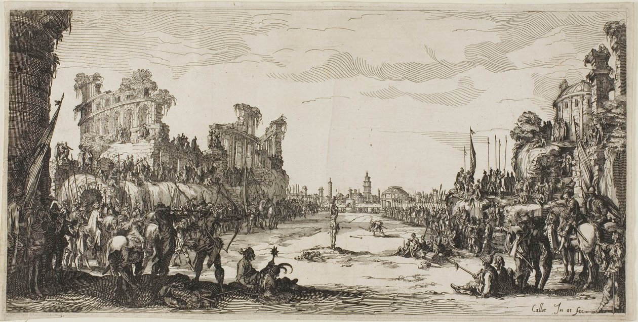 Das Pfeilgericht (Heiliger Sebastian) von Jacques Callot