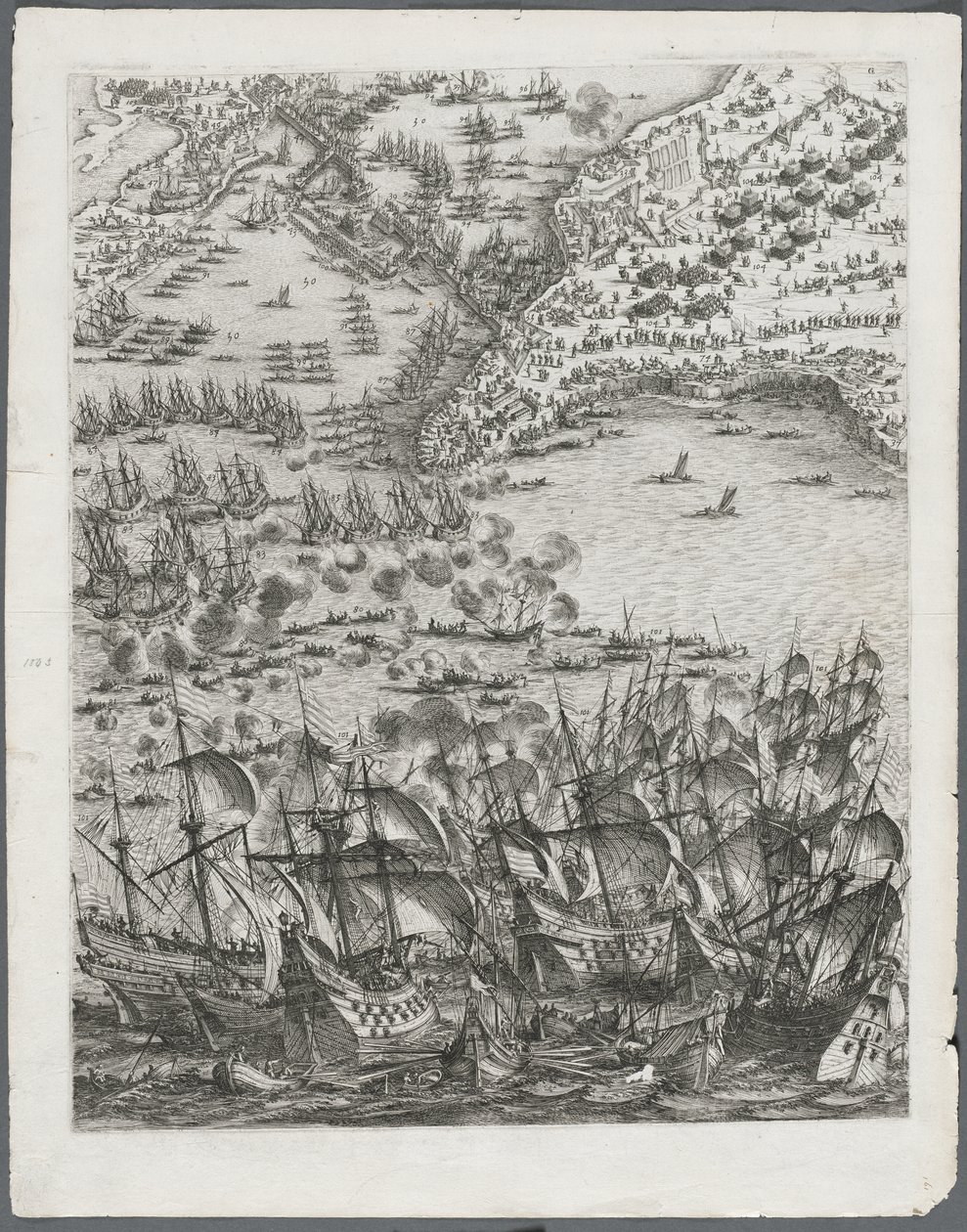 Die Belagerung von La Rochelle: Platte 11 von Jacques Callot