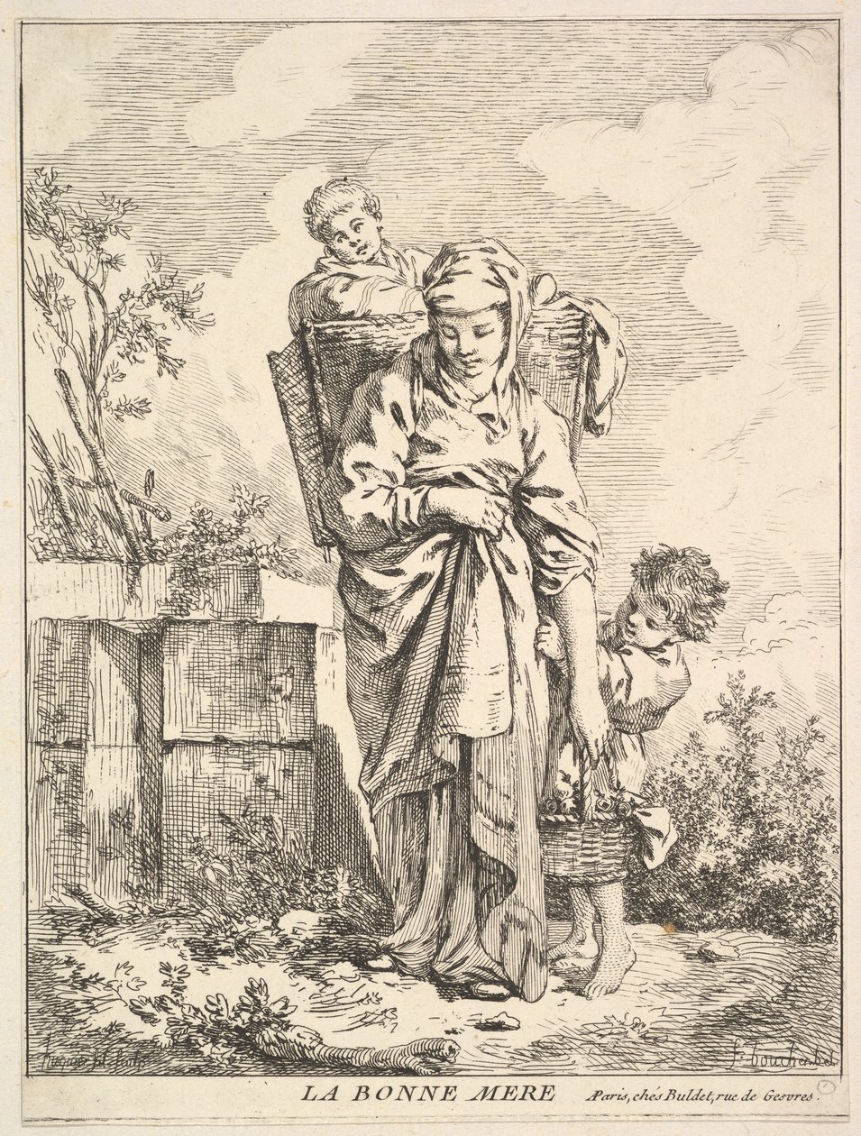 Die gute Mutter, 18. Jahrhundert von Jacques Gabriel Huquier