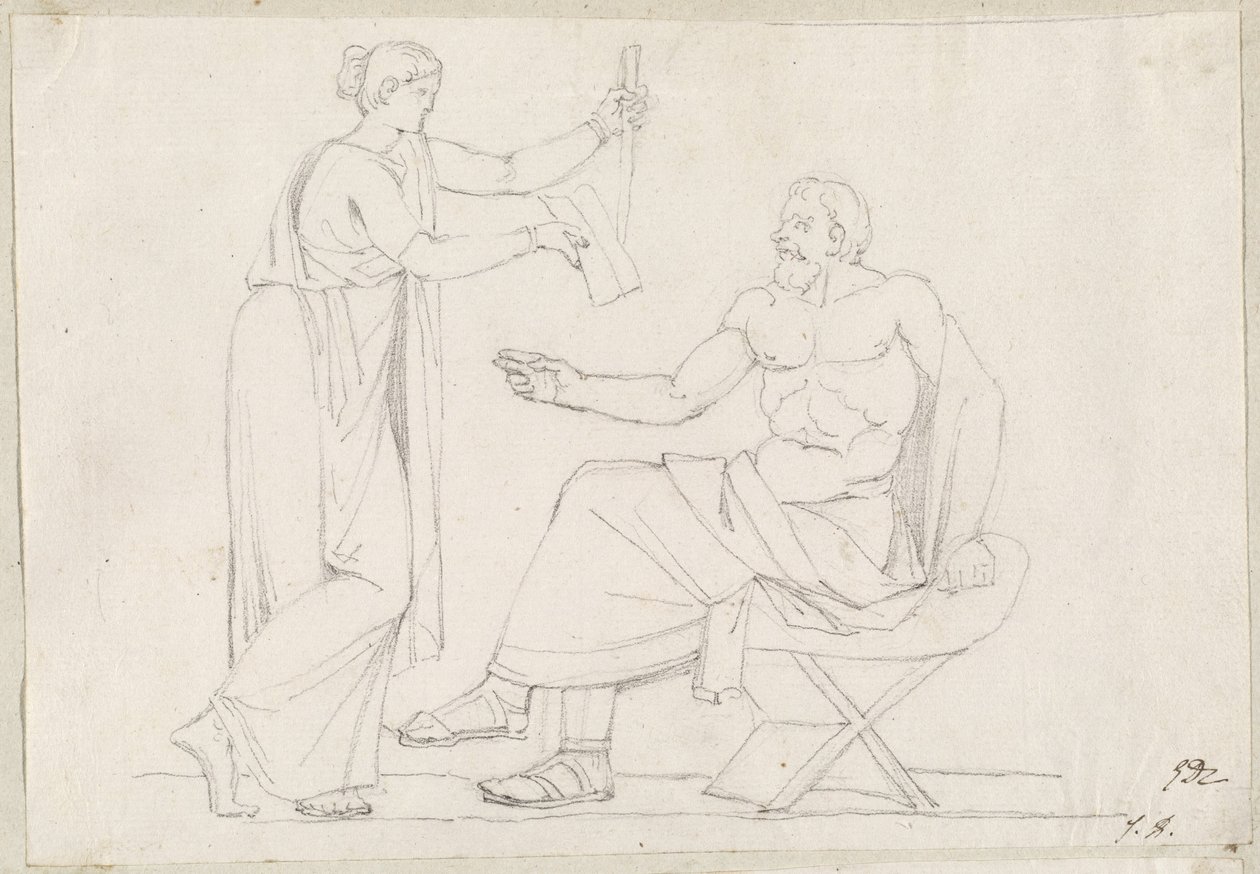Sokrates und Diotima von Jacques Louis David