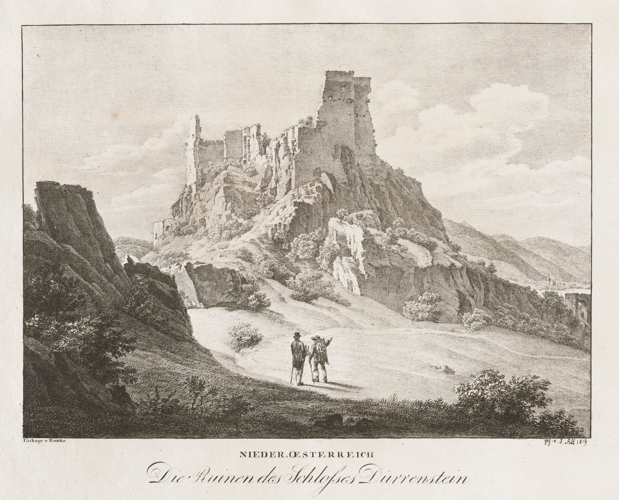 Niederösterreich, die Ruinen des Schlosses von Jakob Alt