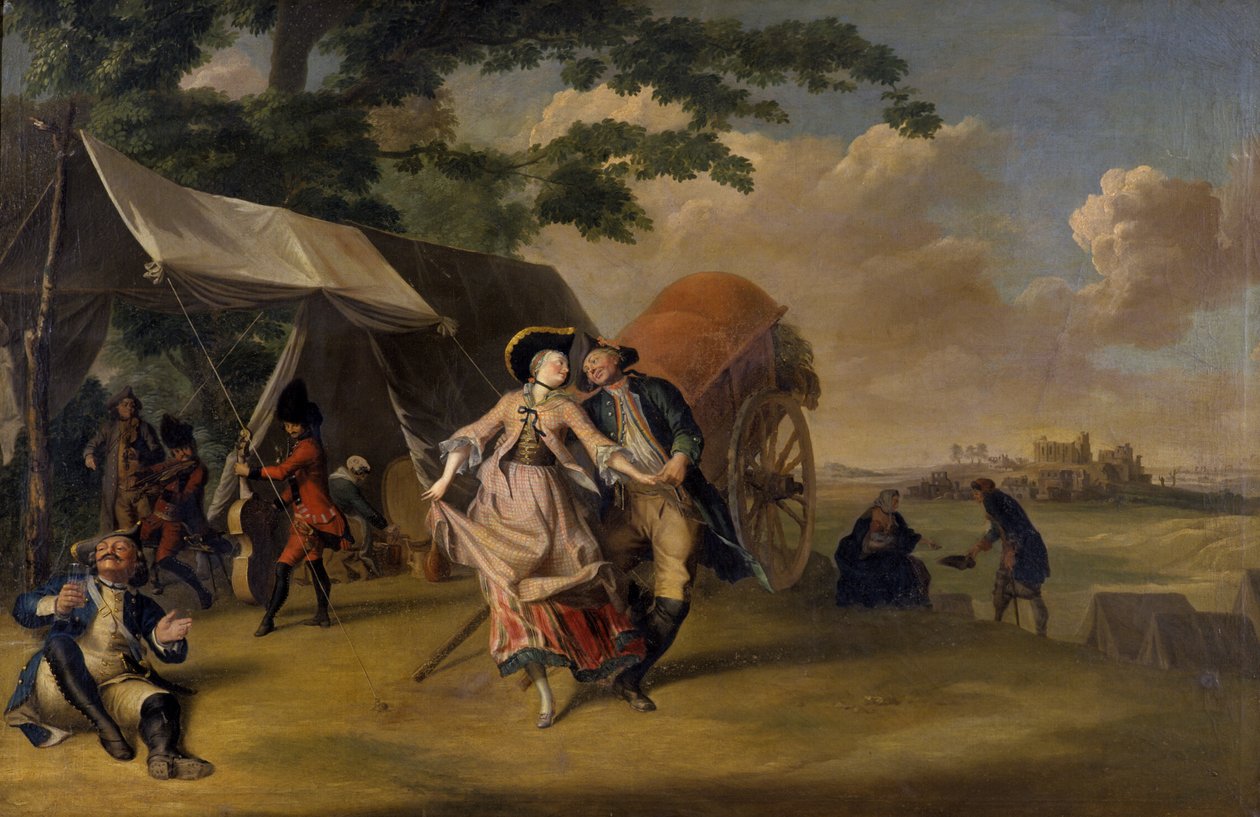 Tanz in einem Lager, 1765 von Jakob Michel