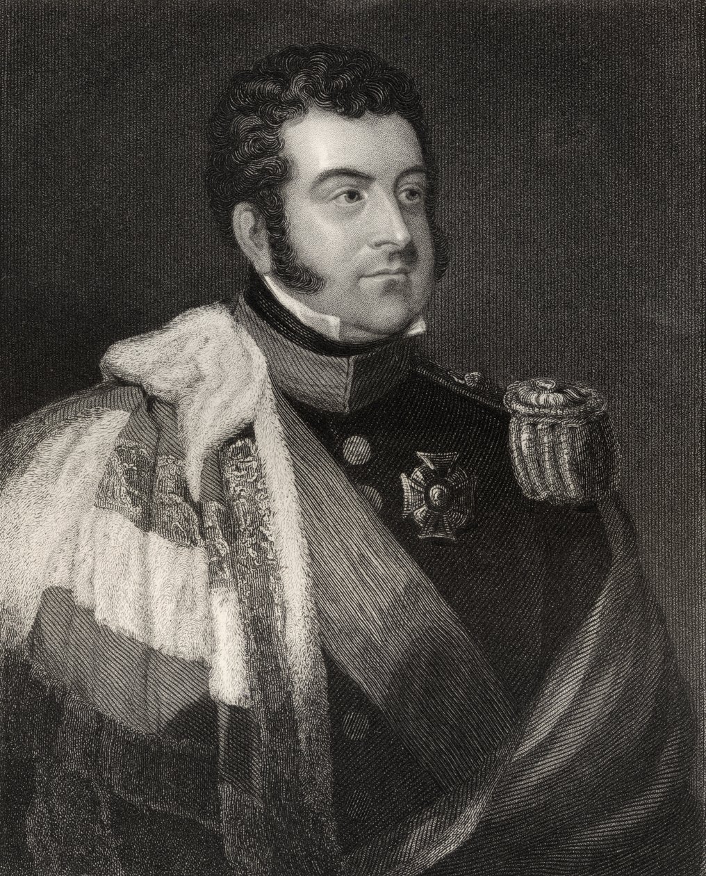 George Augustus Frederick Fitzclarence, 1. Earl of Munster, graviert von W.H. Cook, aus 