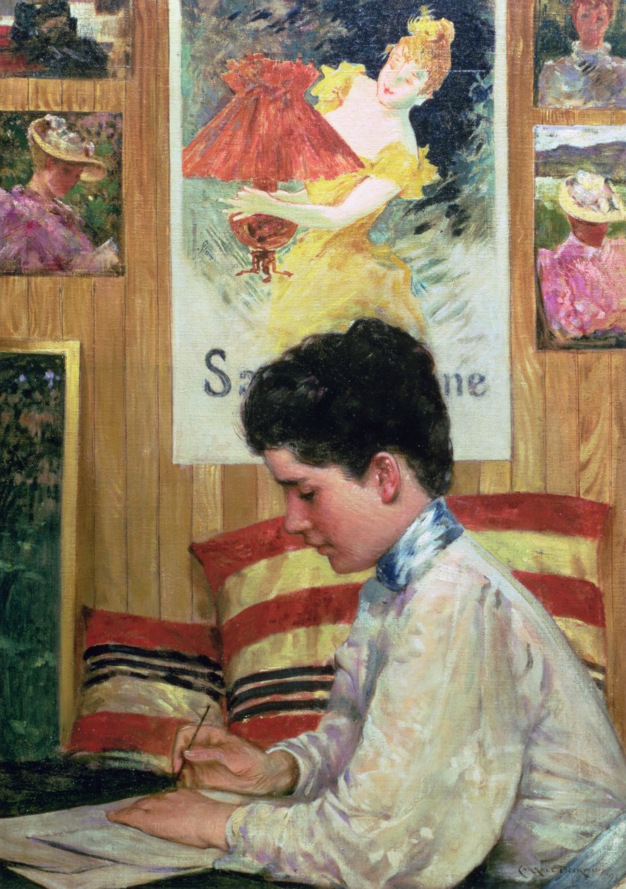 Innenraum eines Landateliers von James Carroll Beckwith