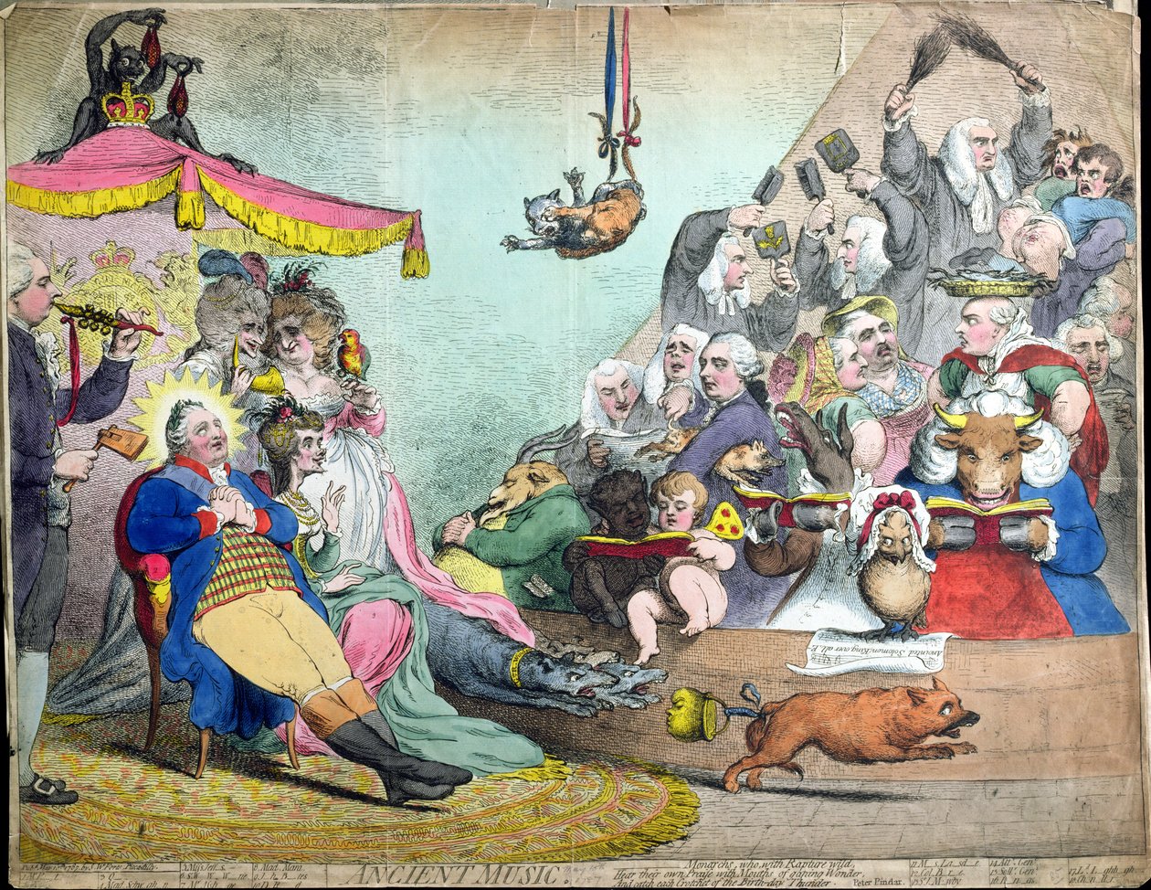 Alte Musik, veröffentlicht von S.W. Fores, 1787 von James Gillray