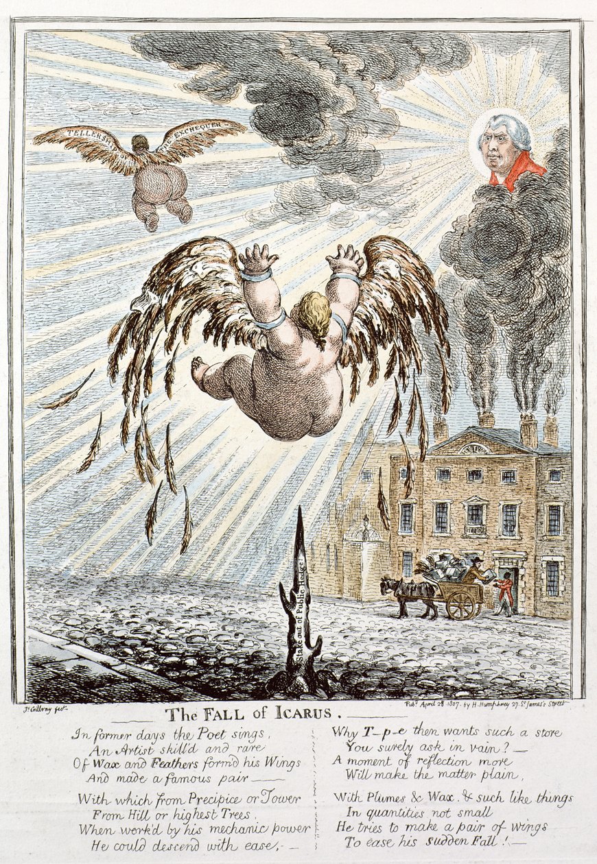 Der Sturz des Ikarus von James Gillray