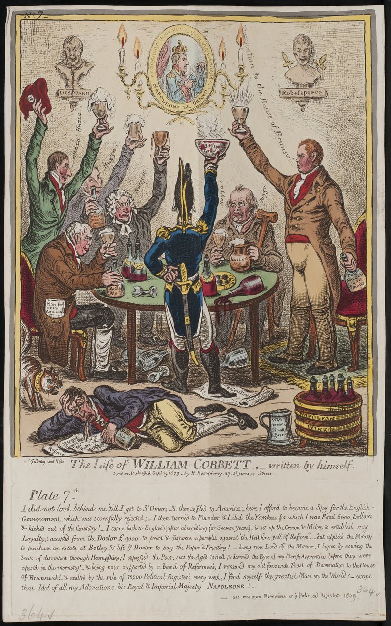 Das Leben von William Cobbett, von ihm selbst geschrieben, 1809 von James Gillray