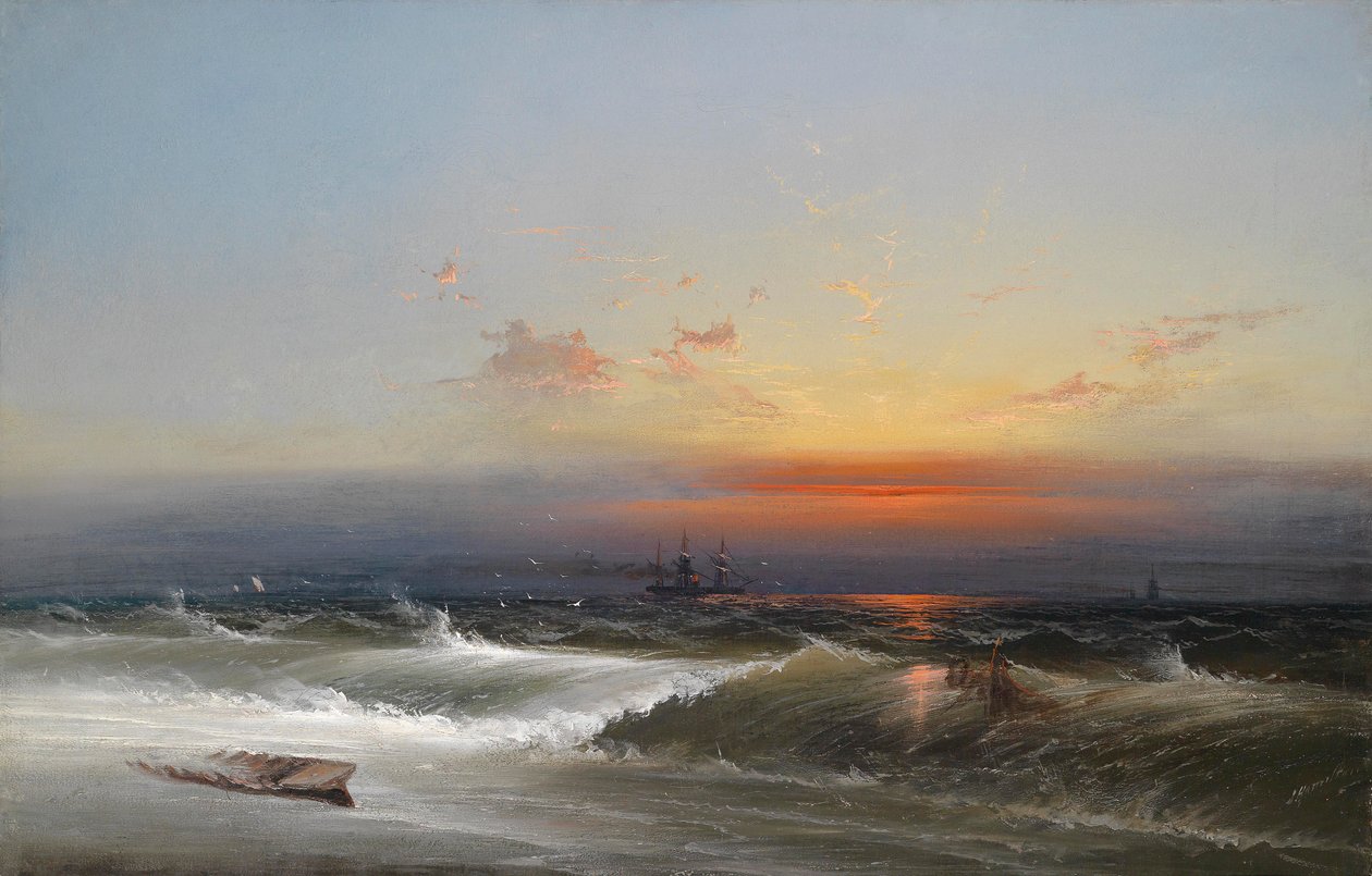 Abendstimmung über einer Küstenlandschaft von James Hamilton