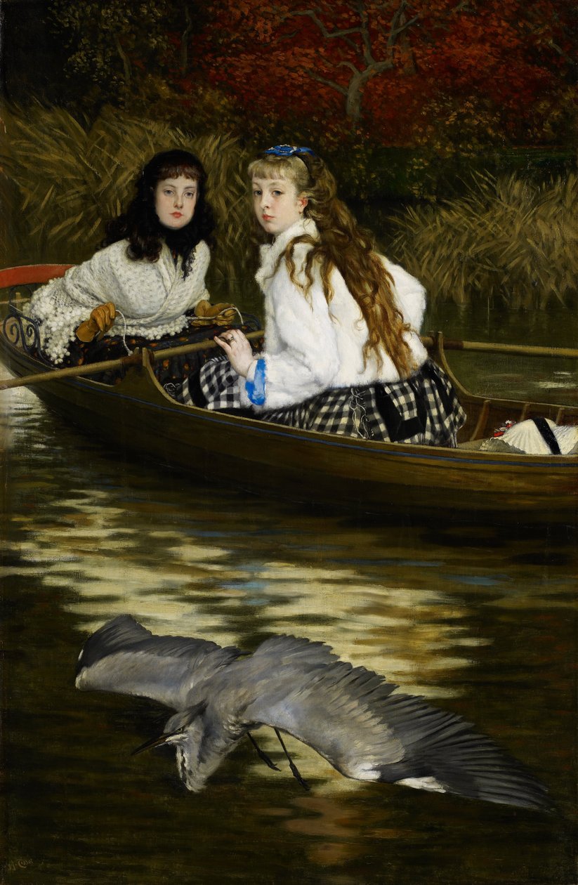 Am Thames, ein Reiher von James Jacques Joseph Tissot