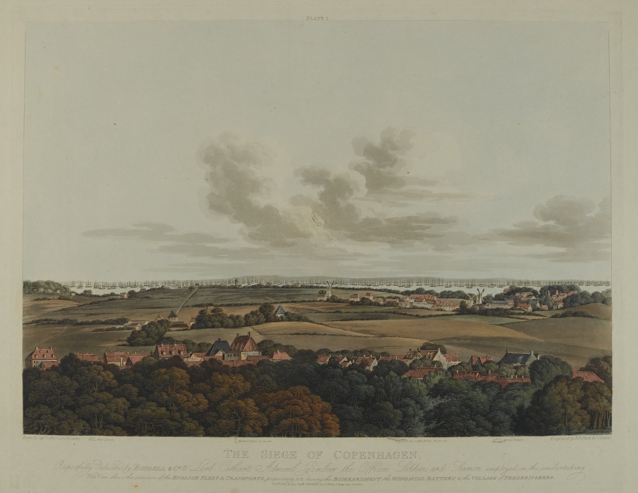 Dänemark 1807: Die Belagerung von Kopenhagen, graviert von Robert Pollard und Joseph Constantine Stadler, veröffentlicht 1807 von James Pattison Cockburn
