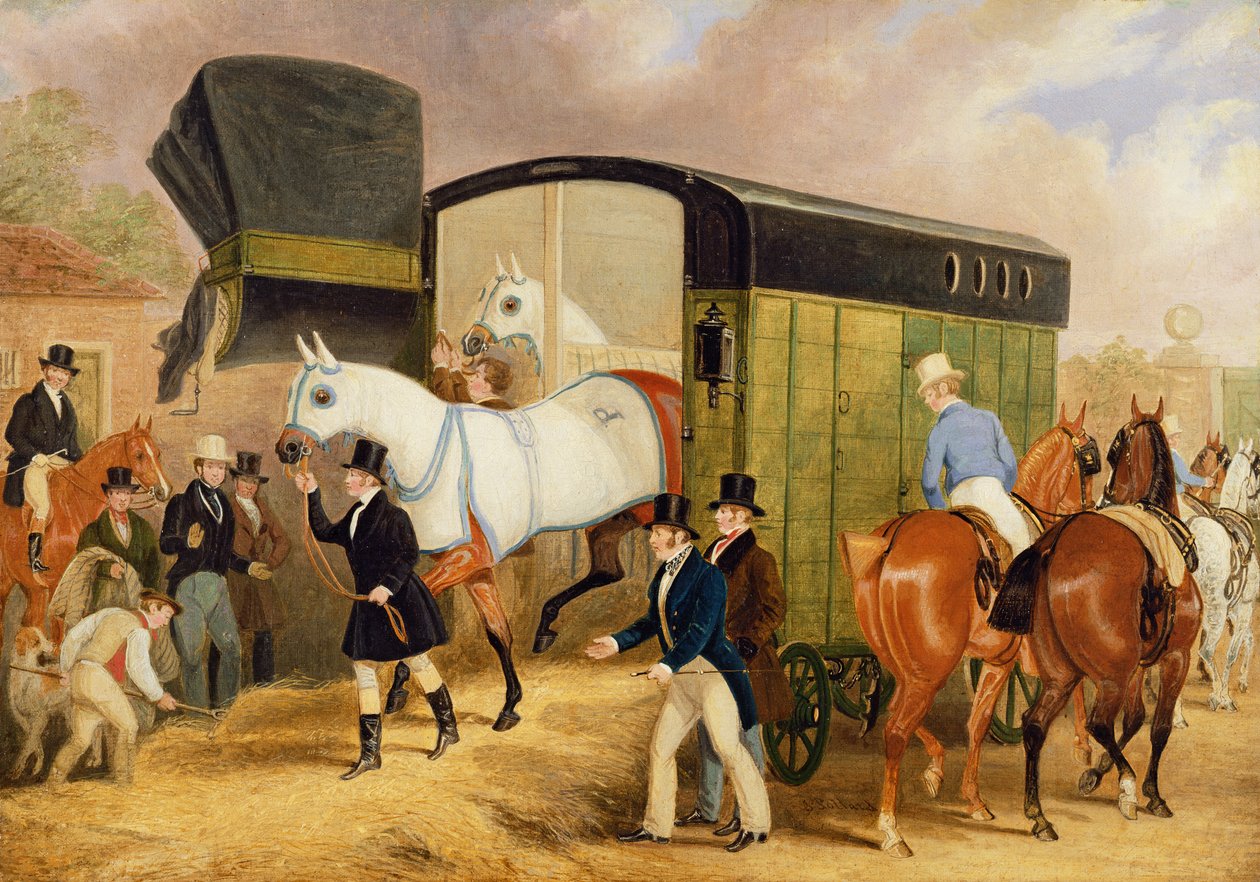 Die Derby-Haustiere: Die Ankunft, 1842 von James Pollard