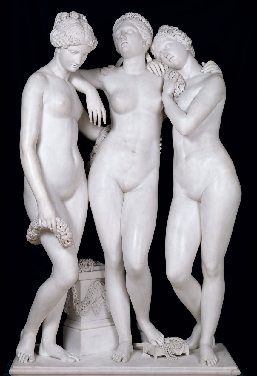 Die drei Grazien, 1831 (Marmor) von James Pradier