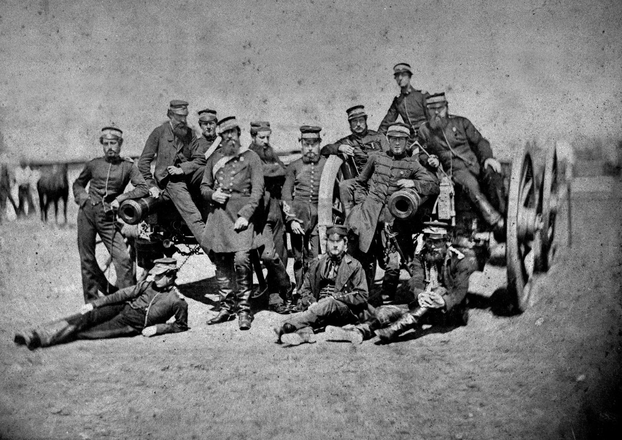 Neunpfünder-Kanonen der Royal Artillery, zugeteilt der 3. Division, 1855-56 von James Robertson
