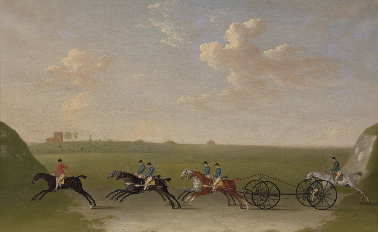 Das Chaise-Rennen auf dem Newmarket Heath am Mittwoch, den 29. August 1750 von James Seymour