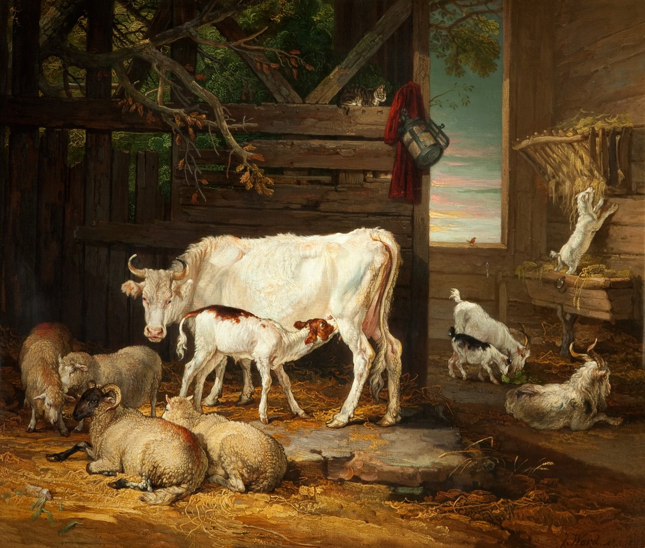 Innenansicht eines Stalls, 1810 von James Ward