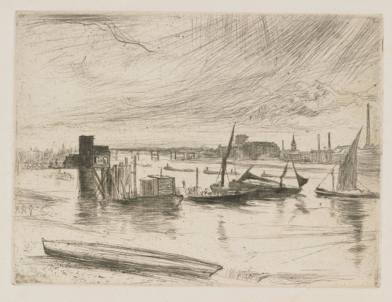 Battersea Morgendämmerung Cadogan Pier, 1863 von James Abbott McNeill Whistler