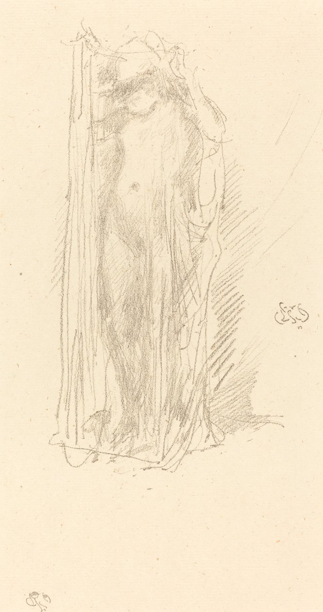 Modell Draping, ca. 1889 von James Abbott McNeill Whistler