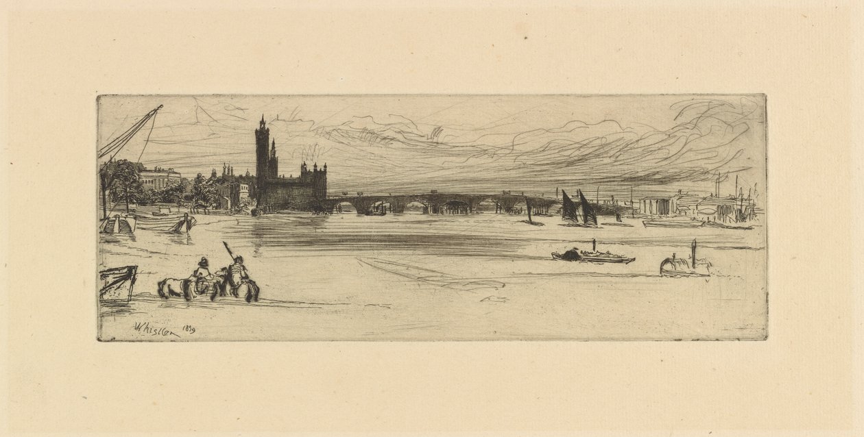 Alte Westminster-Brücke, 1859 von James Abbott McNeill Whistler