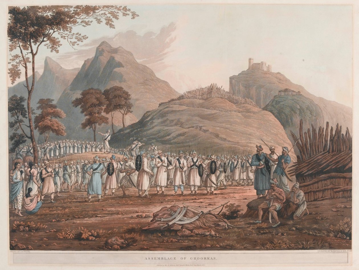 Versammlung der Ghoorkas von James Baillie (after) Fraser