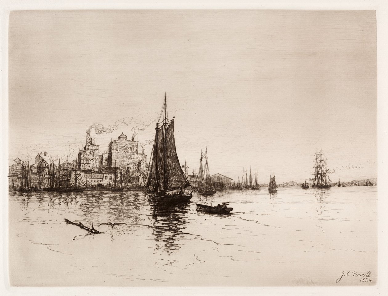 Hafenszene, 1884 von James Craig Nicoll
