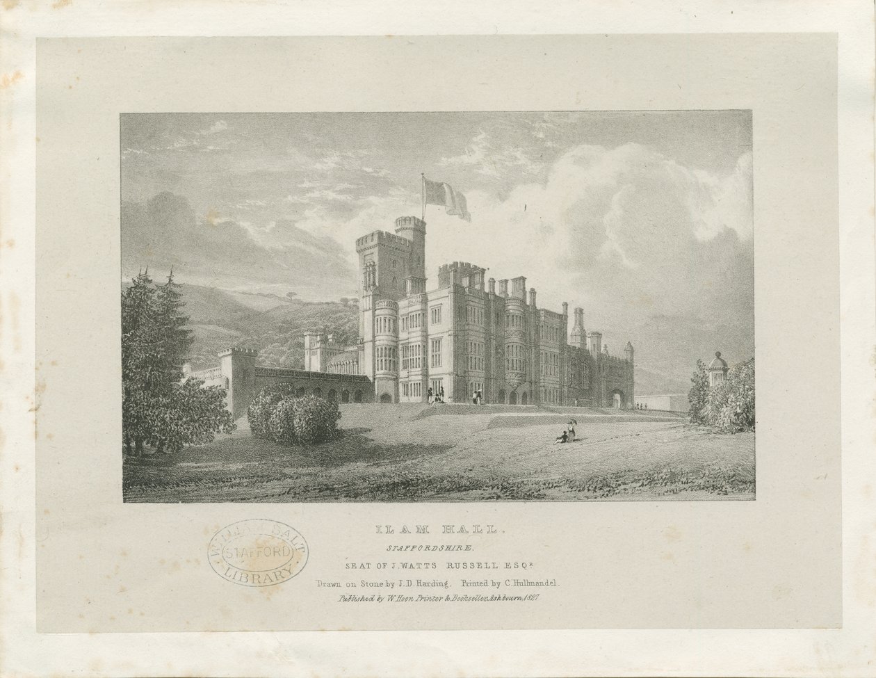 Ilam Hall (Lithographie) von James Duffield Harding