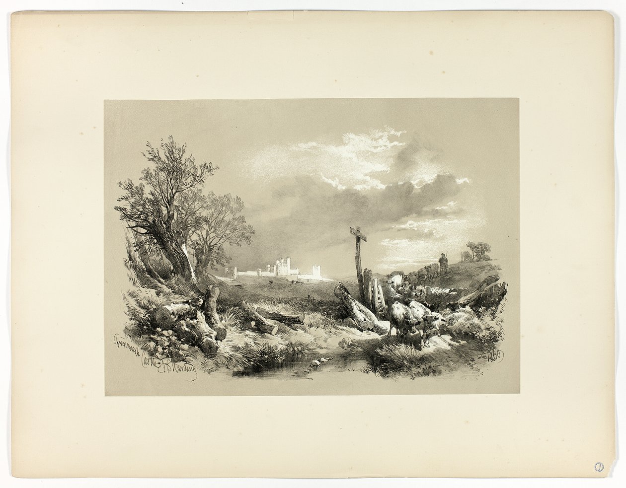 Tynemouth Castle, aus Picturesque Selections von James Duffield Harding