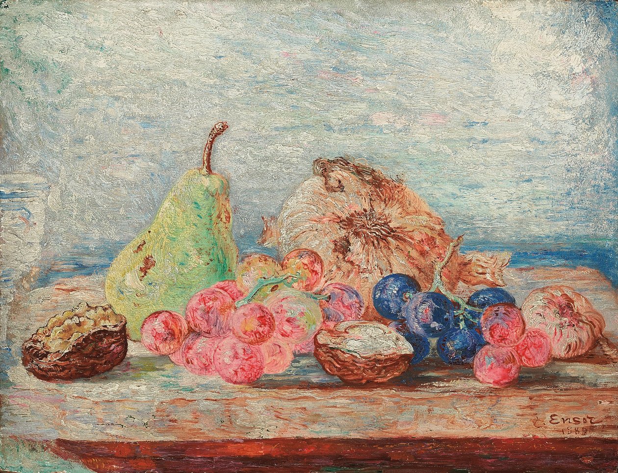 Birnen, Trauben, Nüsse von James Ensor