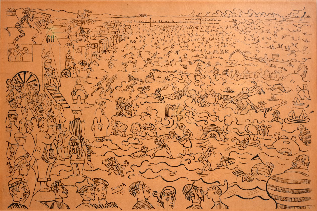 Das Baden in Ostende von James Ensor