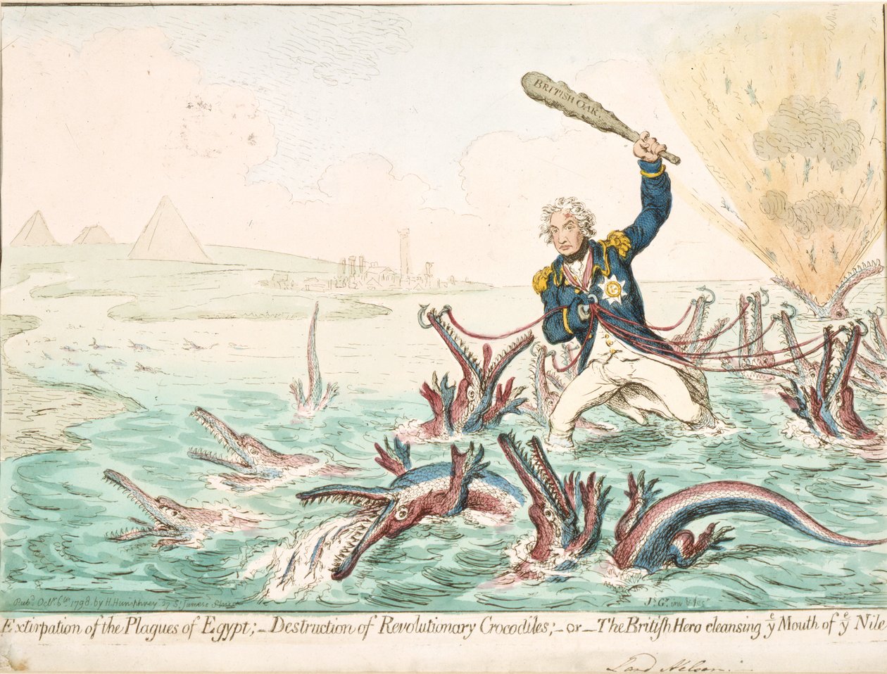 Ausrottung der Plagen Ägyptens, 1798 von James Gillray
