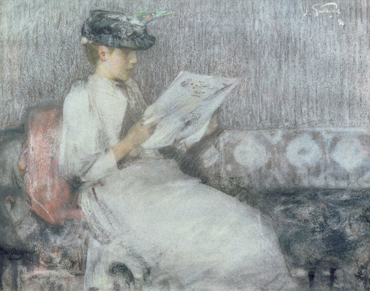 Die Morgenzeitung, ca. 1890-91 von James Guthrie