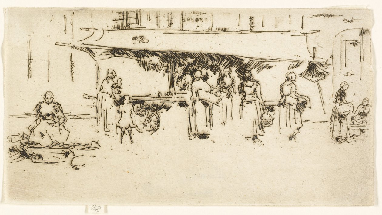Stand, Marktplatz, Loches von James Abbott McNeill Whistler