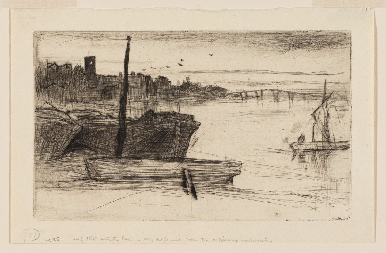 Chelsea Bridge und Kirche von James Abbott McNeill Whistler