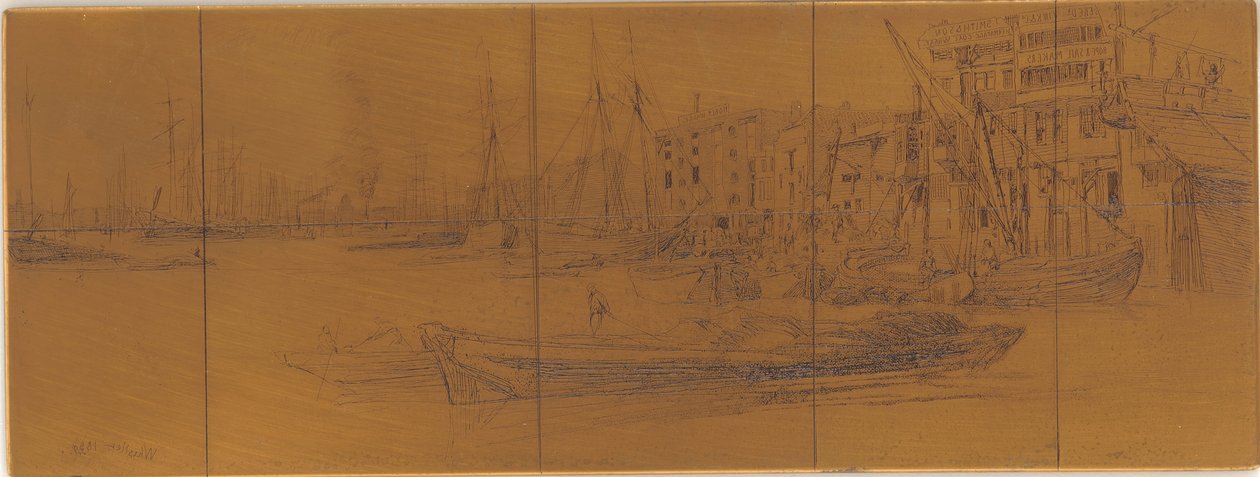 Radierplatte: Thames Warehouses von James Abbott McNeill Whistler