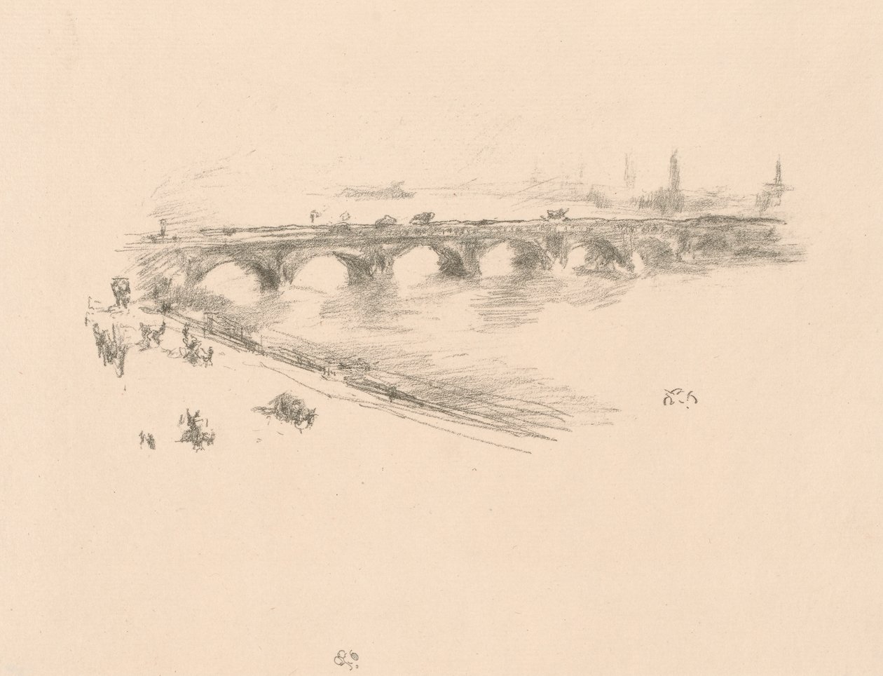 Abend, Kleine Waterloo-Brücke von James Abbott McNeill Whistler