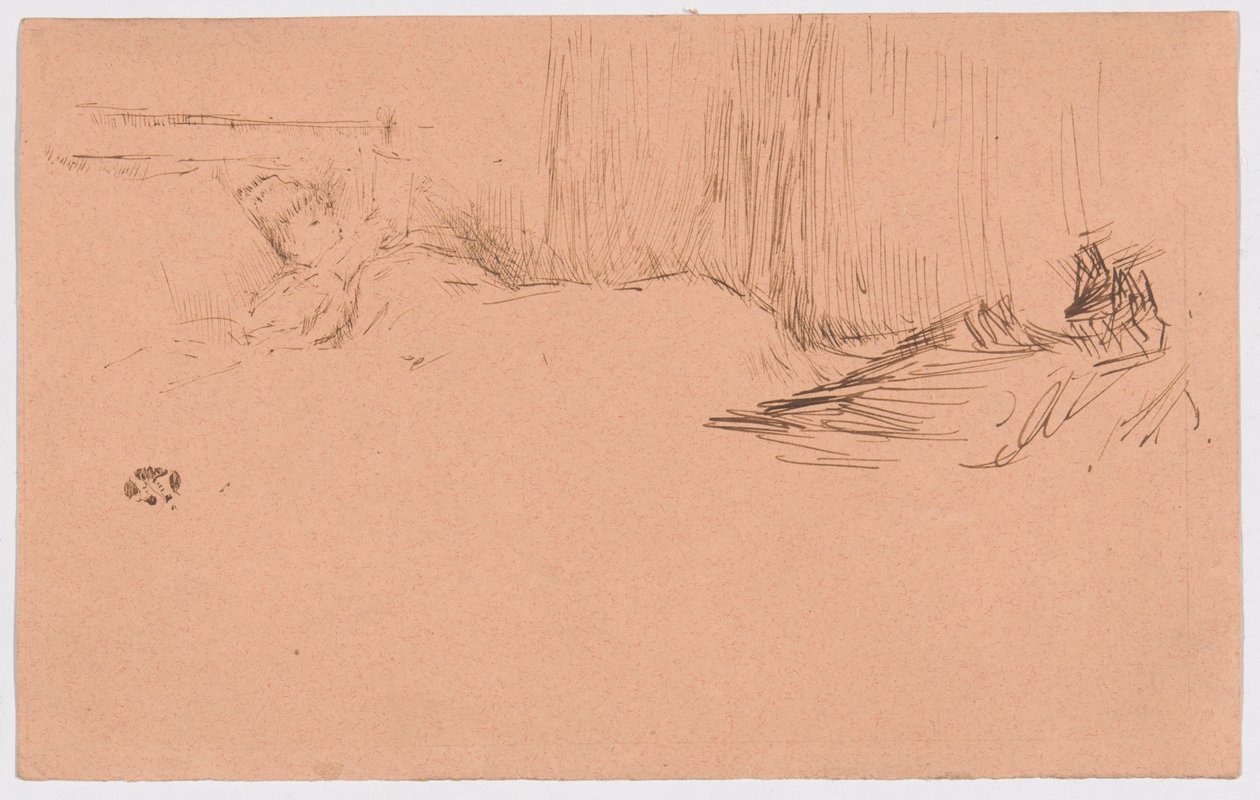 Mädchen liest im Bett von James McNeill Whistler