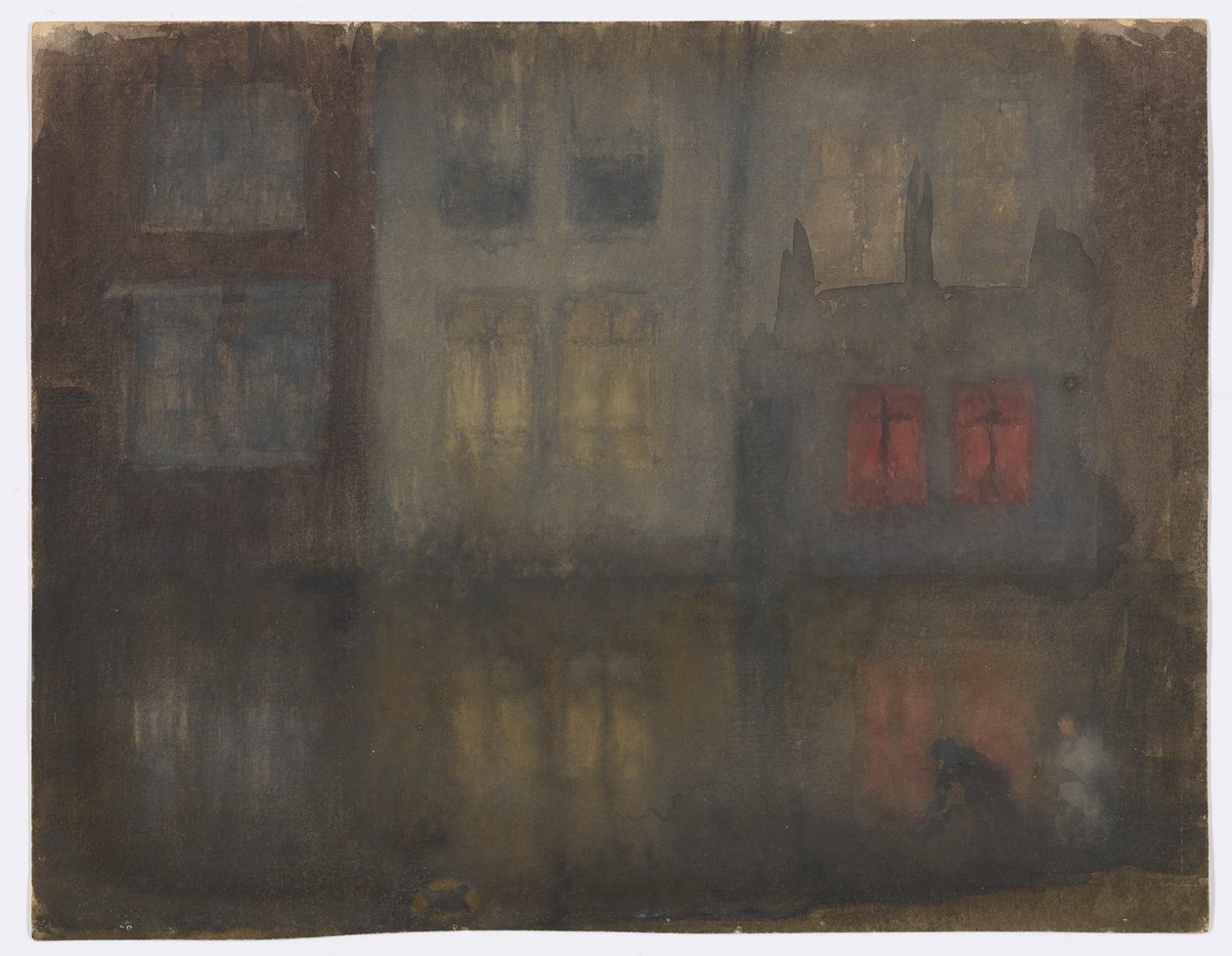 Nocturne: Schwarz und Rot – Hinterkanal, Holland von James Abbott McNeill Whistler