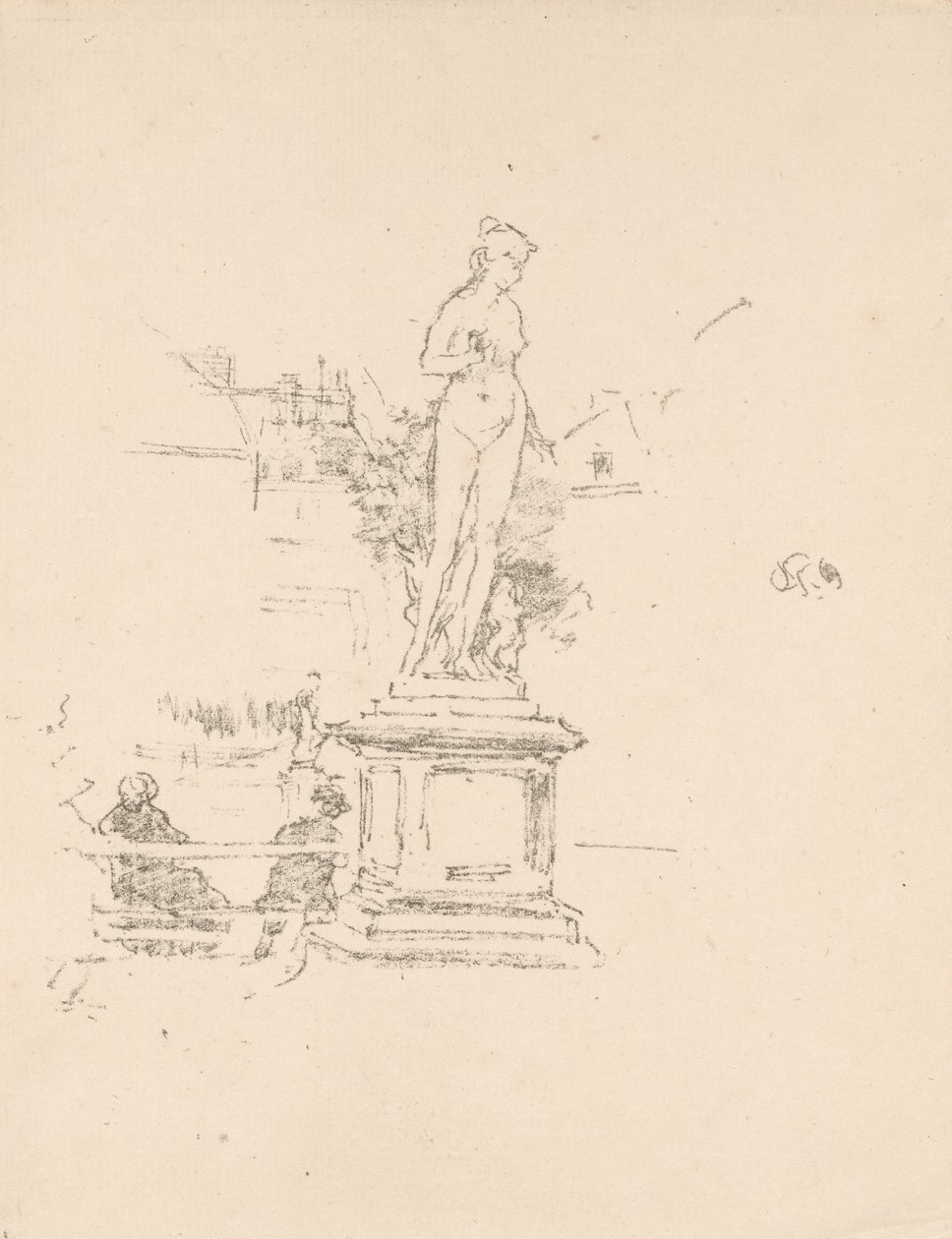 Die Statue, Jardin du Luxembourg von James McNeill Whistler
